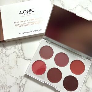 Iconic London Multi-Use Lip & Cheek Palette - Pink, Red, Brown